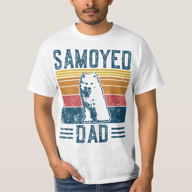 Dog Sammy Dad - Vintage Samoyed Dad T-Shirt (Vorderseite)