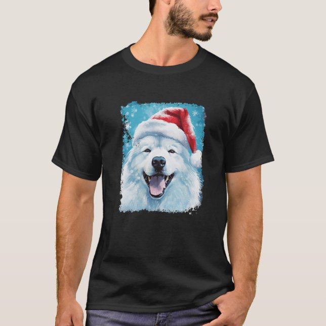 Dog Samoyed Christmas Premium  T-Shirt (Vorderseite)