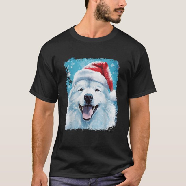 Dog Samoyed Christmas  T-Shirt (Vorderseite)