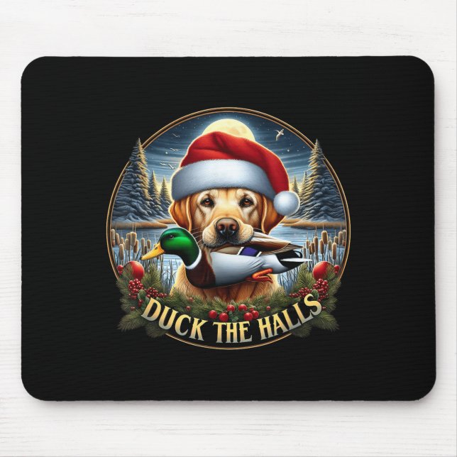Dog Santa Duck Hunting Christmas Funny Adventure A Mousepad (Vorne)