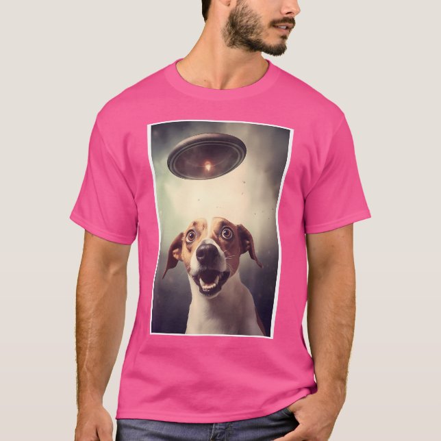 Dog Selfie With Ufos Alien Extraterrestrial Ufo Be T-Shirt (Vorderseite)