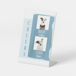 Dog Signature Cocktail Drink duk Blue Wedding Sockelschild
