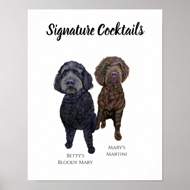 Dog Signature Drink Sign for Wedding Receptions Poster (Vorne)