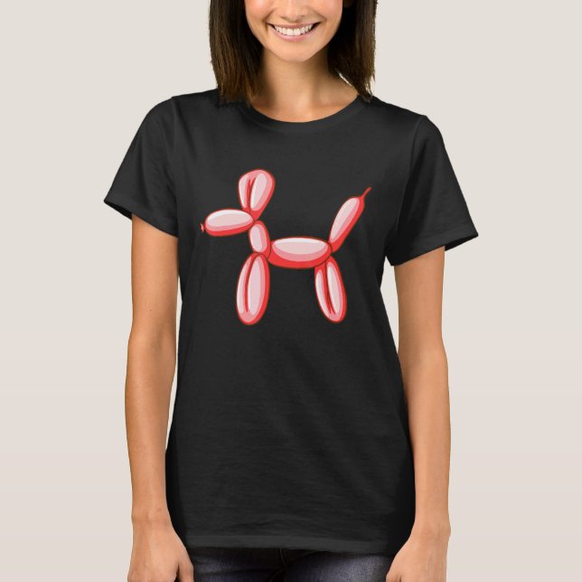 Dog Simple Balloon Design T-Shirt (Vorderseite)