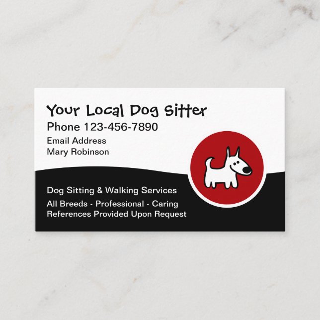 Dog Sitter Dog Walking Service Visitenkarte (Vorderseite)