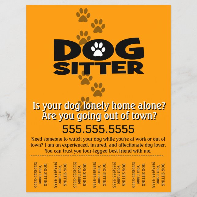 Dog Sitting.Sitter.Service.Business Flyer (Vorne)