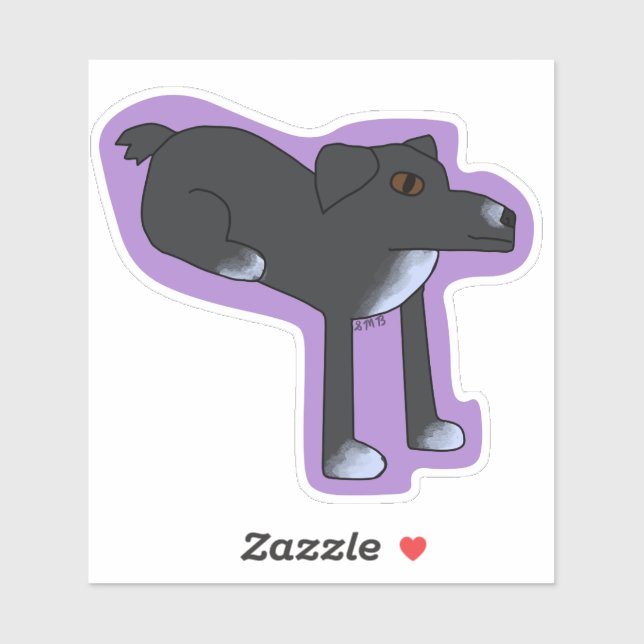 Dog Sitting Weird Sticker (Blatt)