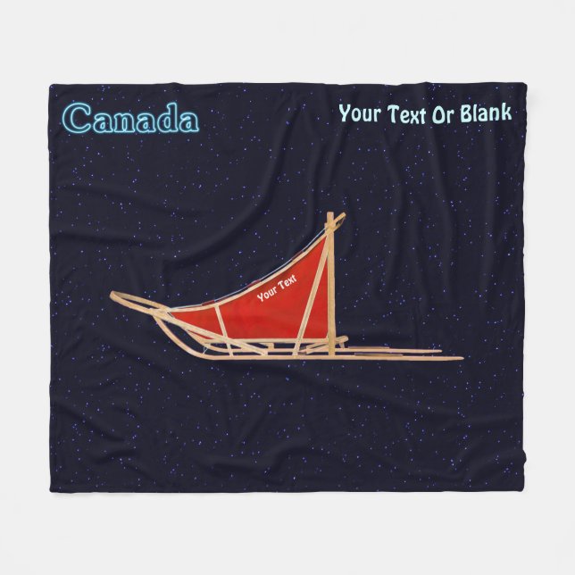 Dog Sled - Kanada Fleecedecke (Vorderseite (Horizontal))