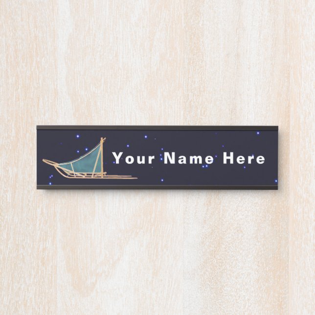 Dog Sled Türschild (Vorderseite )