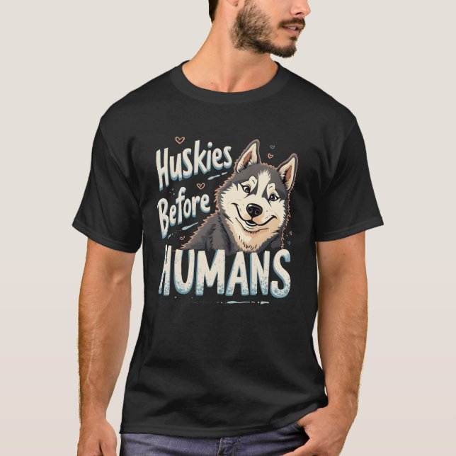 Dog Sledding Mushing Adventure Huskyeam Winterspas T-Shirt (Vorderseite)
