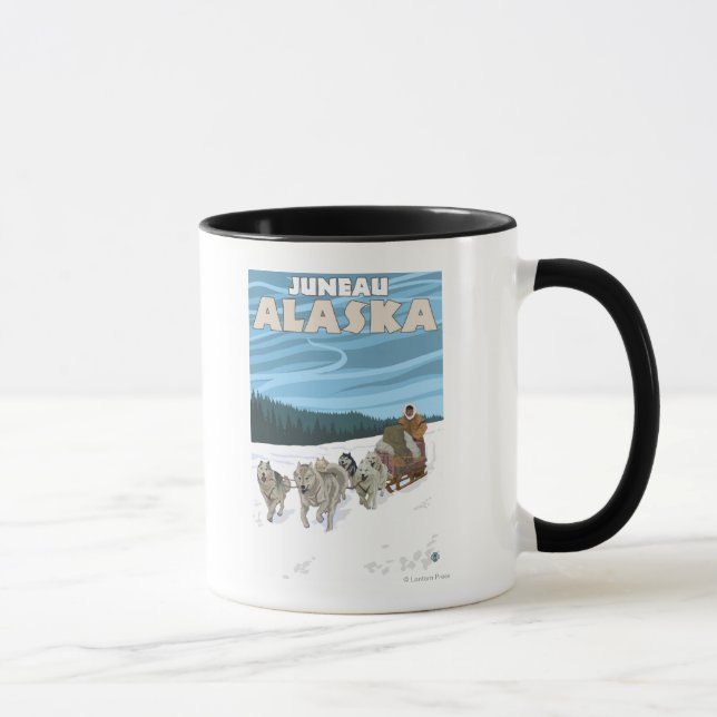 Dog Sledding Scene - Juneau, Alaska Tasse (Rechts)