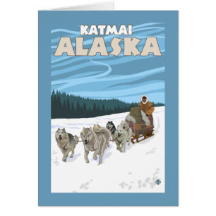 Dog Sledding Scene - Katmai, Alaska