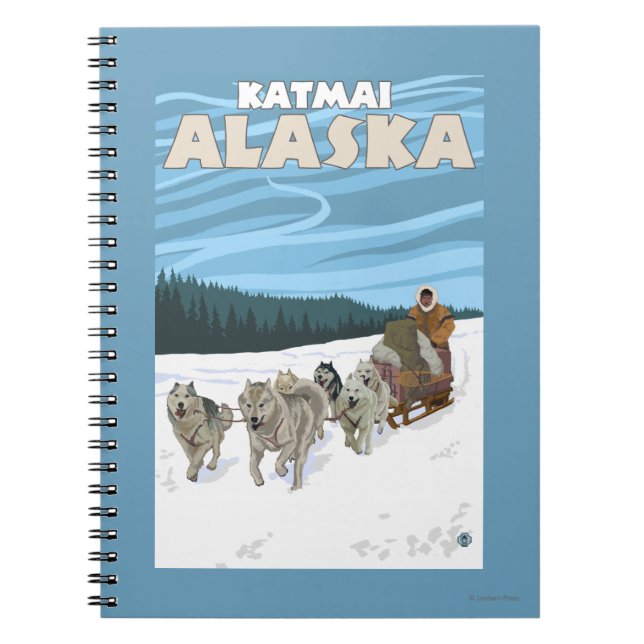 Dog Sledding Scene - Katmai, Alaska Notizblock (Vorderseite)