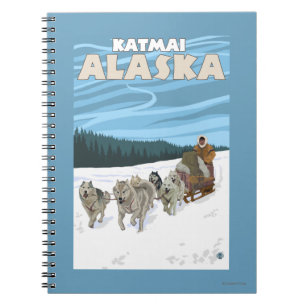 Dog Sledding Scene - Katmai, Alaska Notizblock