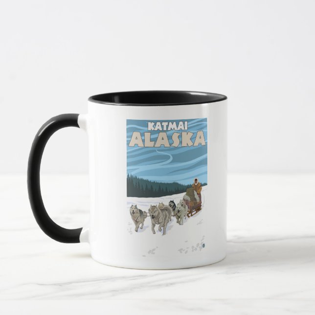 Dog Sledding Scene - Katmai, Alaska Tasse (Links)