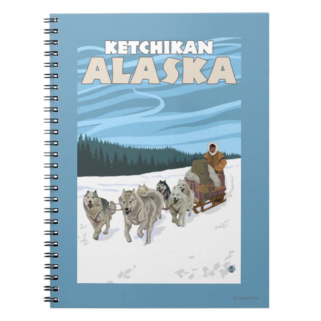 Dog Sledding Scene - Ketchikan, Alaska Notizblock (Vorderseite)