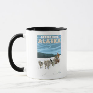 Dog Sledding Scene - Petersburg, Alaska Tasse