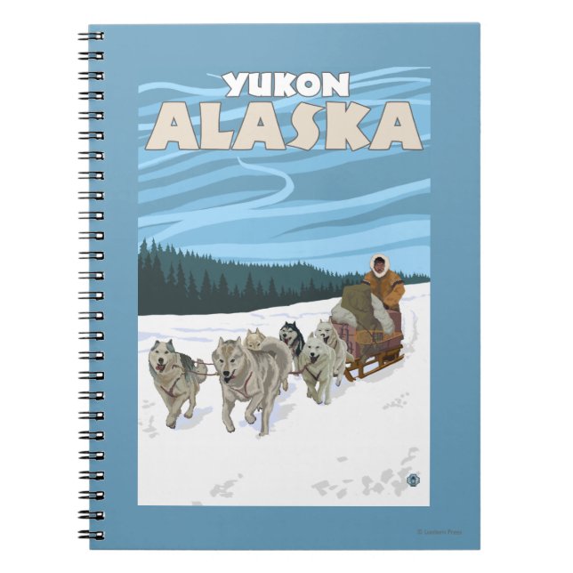 Dog Sledding Scene - Yukon, Alaska Notizblock (Vorderseite)