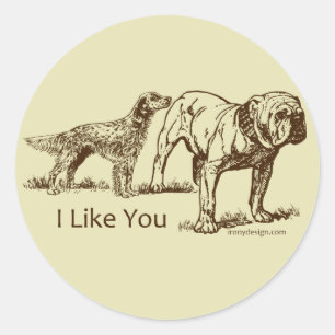 Dog Sniffs Hintern Runder Aufkleber