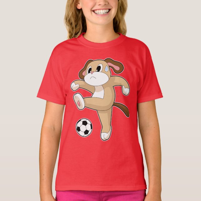 Dog Soccer Player Soccer T-Shirt (Vorderseite)