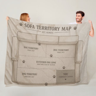 Dog Sofa Territory Blanket Funny Gift Fleecedecke