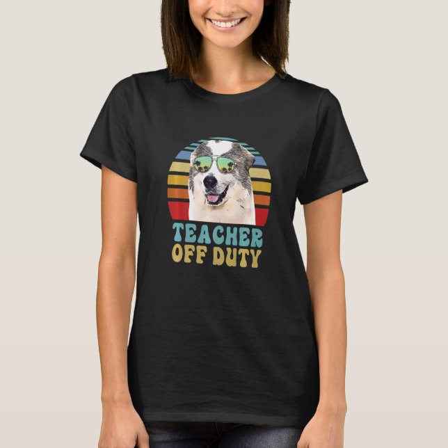 Dog Summer Teacher Off Duty Great Pyrenäen T-Shirt (Vorderseite)