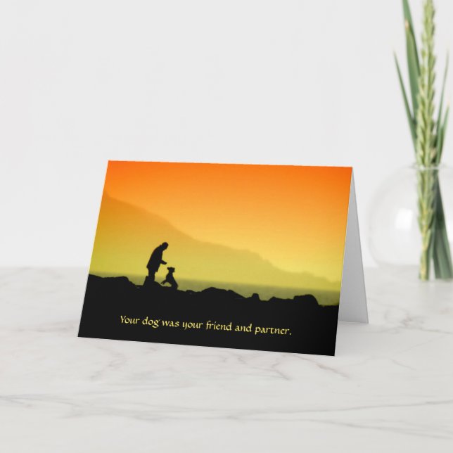 Dog Sunset Sympathy Card Karte (Vorderseite)