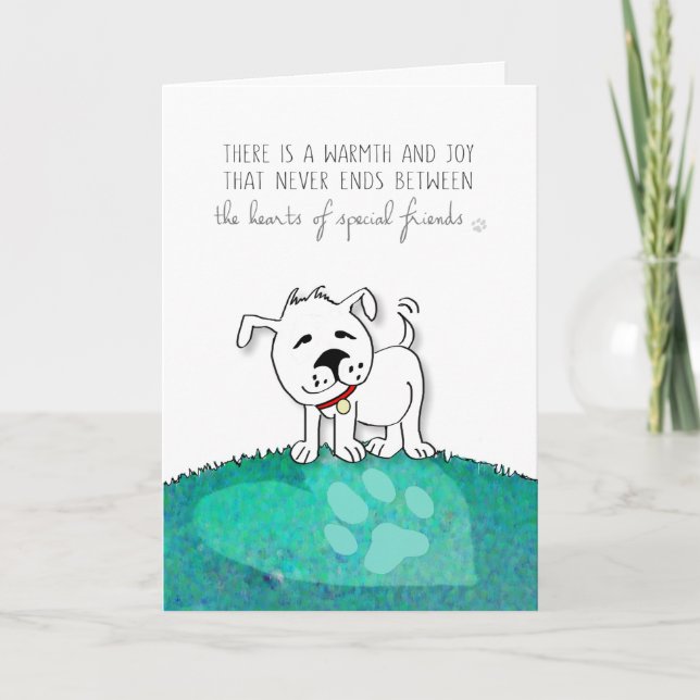 Dog Sympathy Card - Das Herz der besonderen Freund Karte (Vorderseite)