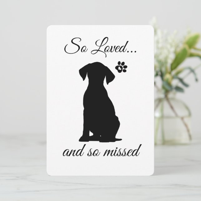 Dog Sympathy Card druckbar - Sofortdownload Einladung (Stehend Vorderseite)
