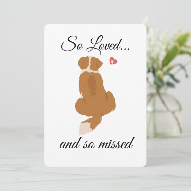 Dog Sympathy Card druckbar - Sofortdownload Einladung (Stehend Vorderseite)