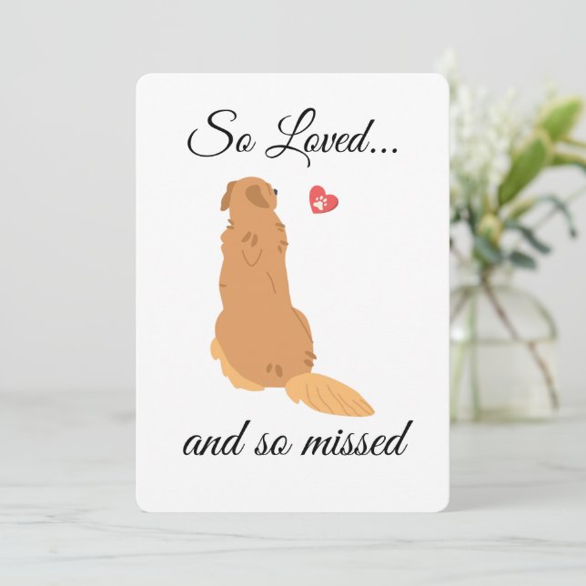 Dog Sympathy Card druckbar - Sofortdownload Einladung (Stehend Vorderseite)