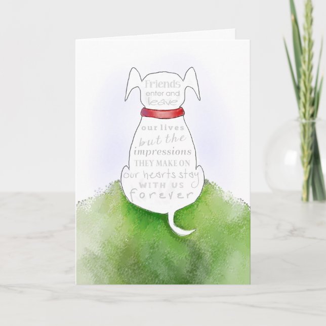 Dog Sympathy Card - Impressionen auf unserem Herze Karte (Vorderseite)