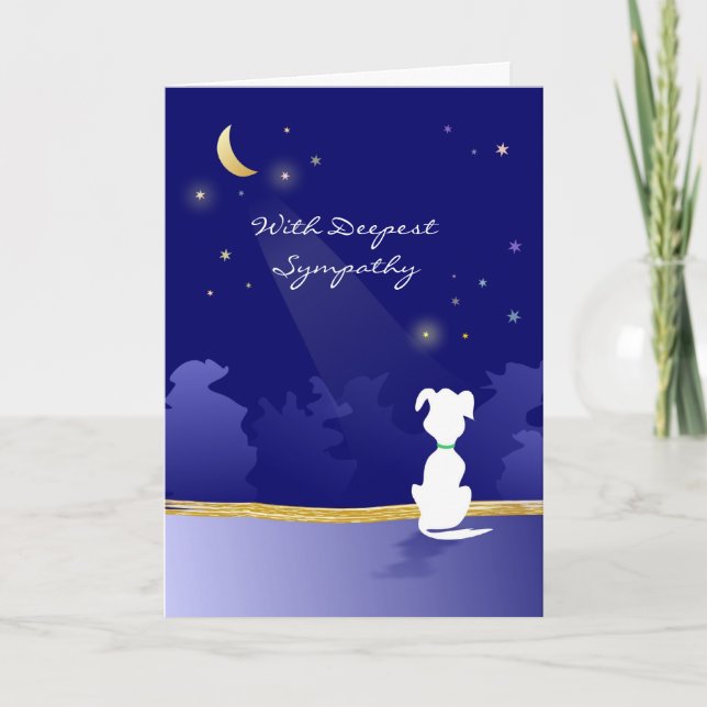 Dog Sympathy Card - Mond und Sterne Karte (Vorderseite)