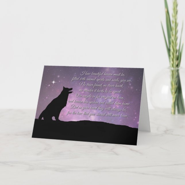 Dog Sympathy Card With Spiritual Poem Karte (Vorderseite)