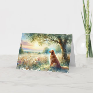 Dog Sympathy Sunrise Watercolor Card Karte