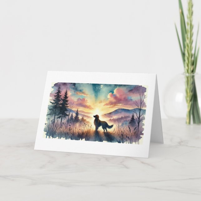 Dog Sympathy Watercolor Sunrise Card Karte (Vorderseite)