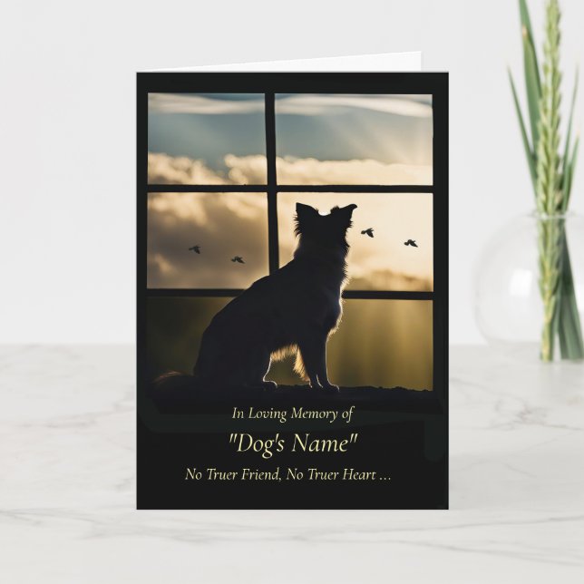 Dog Sympathy with Dog Sunset Birds in Window  Karte (Vorderseite)