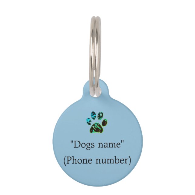 Dog Tag Blue Tiernamensmarke (Vorderseite)