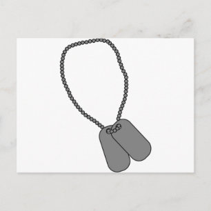 Dog Tag Military Service Truppen unterstützen Ehre Postkarte
