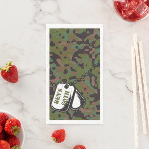 Dog Tags Soldier Joe Camouflage Party Napkins Serviette