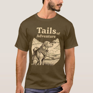 Dog Tails of Adventure Funny Dog Lover Hiking  T-Shirt