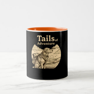 Dog Tails of Adventure Funny Dog Lover Hiking  Zweifarbige Tasse