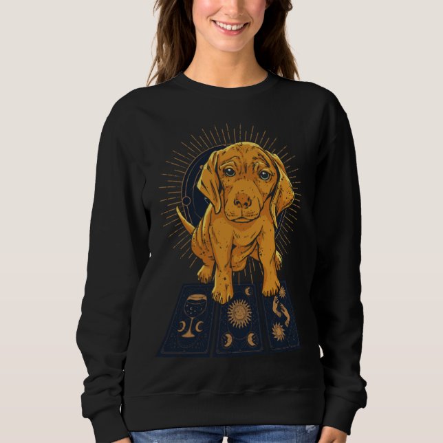 Dog Tarot Card Reading Cartomancy Retro Tarot Card Sweatshirt (Vorderseite)
