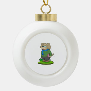 Dog Teacher Book Keramik Kugel-Ornament