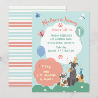Dog Theme Geburtstagsparty Einladung