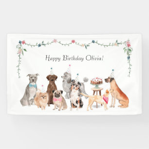 Dog Theme Party Banner, Geburtstagsgrinsen Banner