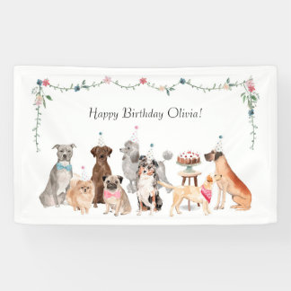 Dog Theme Party Banner, Geburtstagsgrinsen Banner