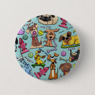 Dog Themed Collage Button