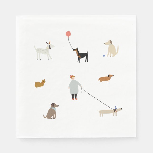 Dog Themed Geburtstagsparty Napkins Serviette (Vorderseite)