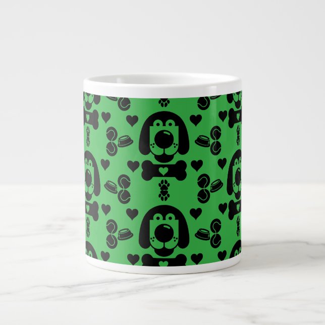Dog Themed Gemustert Jumbo-Tasse (Vorderseite)